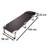 Camping bed folding 193 cm grey 154336