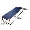 Camping bed folding 193 cm navy blue 154331