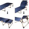 Camping bed folding 193 cm navy blue 154333