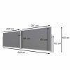 LUARO corner side terrace awning retractable screen 180 x 620 cm grey 183018