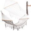 Garden hammock boho mesh tassel hanging lounger macrame 200cm grey 168981