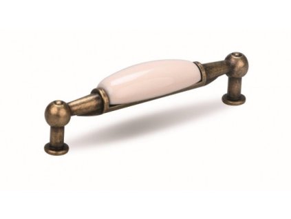 TULIP úchytka Sara 96 starozlatá/porcelán bílý