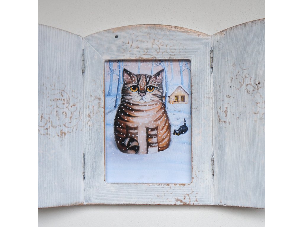 Otevírací obrázek - Kocour a kotě v zimě