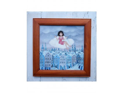 Andělka co miluje puntíky 38 x 38 cm