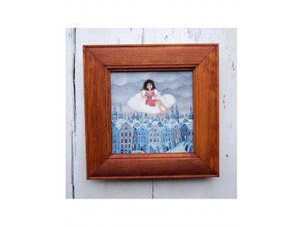 Andělka co miluje puntíky 23 x 23 cm