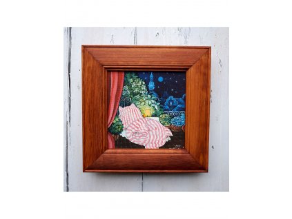 Terasa s pruhovanou peřinou 23 x 23 cm
