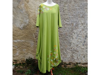 Šaty "zelené" malované 50-52