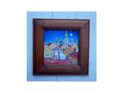 Kočky na střeše 23 x 23 cm