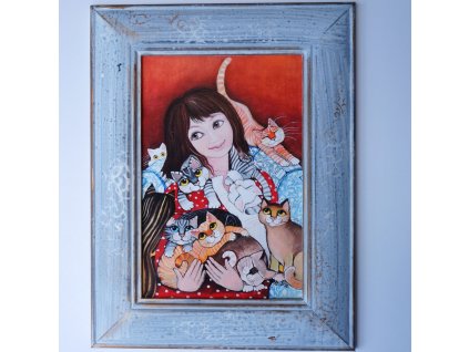 Chovatelka koček 23 x 30 cm