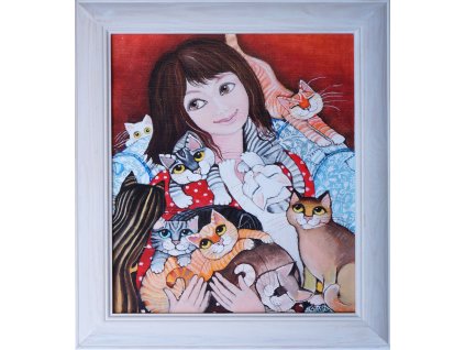 Chovatelka koček 38 x 42 cm