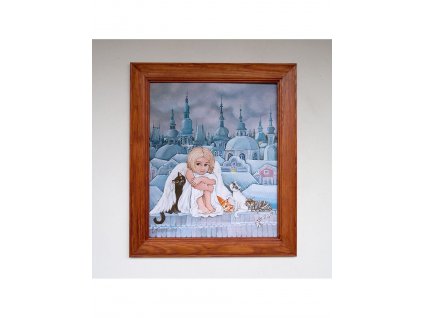 Andělka a kočičky 38 x 46 cm