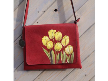 Kabelka -s tulipány - originál malovaná