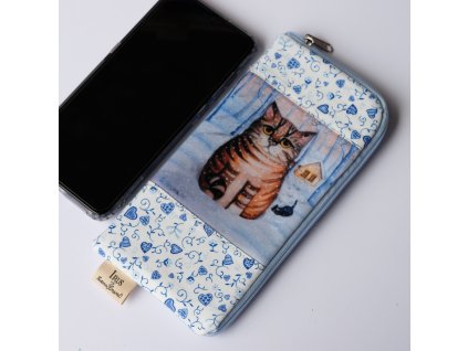 Obal i na velký mobilní telefon - Kocour a kotě v zimě