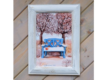 Zimní lavička 28 x 32 cm