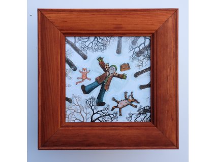Zimní andílci 23 x 23 cm