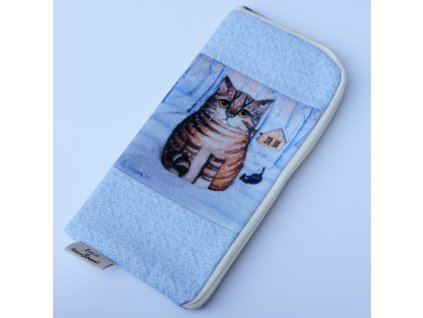Obal i na velký mobilní telefon - Kocour a kotě v zimě