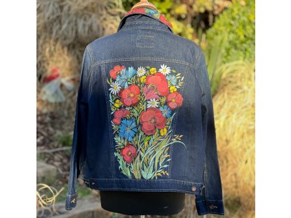 Dámská jeansová bunda MS - originál malovaná velikost 20 - 48
