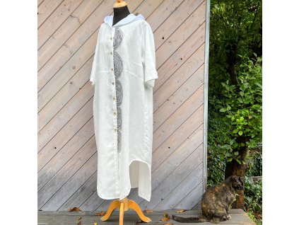 Lněná originální malovaná košile - velikost Uni L - XXXL