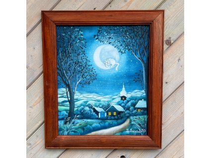 Krajina s měsícem 38 x 46 cm