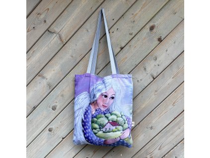 Plátěná nákupka - Andělka co chrání domov