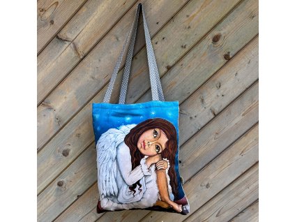 Plátěná nákupka - Andělka co nemůže spát