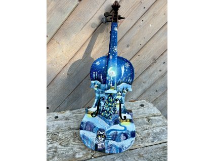 Zimní pohádka - malované housle