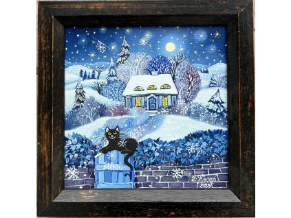 Tady bydlí štěstí olejomalba