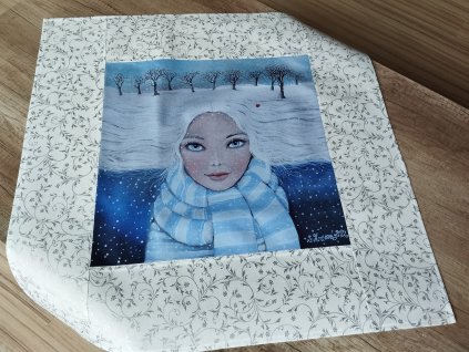 Jarní středový ubrus Zima 64 x 64 cm