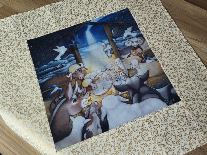 Jarní středový ubrus Betlém 64 x 64 cm