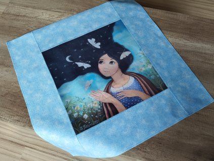 Jarní středový ubrus  Den a noc 64 x 64 cm