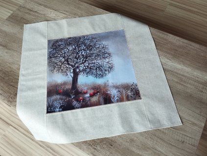 Jarní středový ubrus Strom s jablíčky 64 x 64 cm