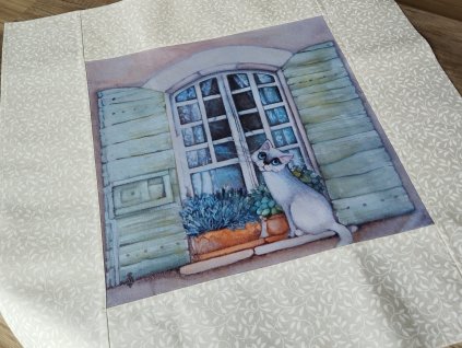 Jarní středový ubrus Okénko 64 x 64 cm