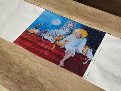 středový běhoun s obrázkem 43 x 142 cm