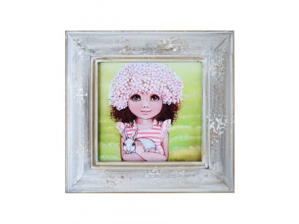 Holčička a králíček 23 x 23 cm