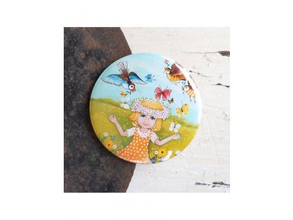 Holčička a motýlci magnet 56 mm
