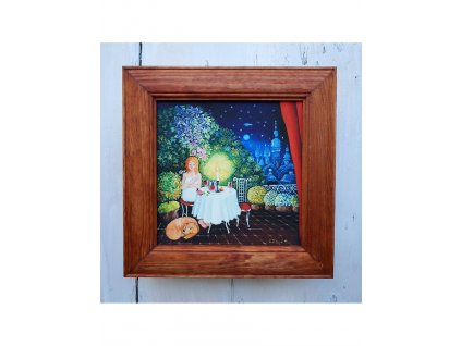 Ona na terase 28 x 28 cm