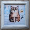 Kocour a kotě v zimě 38 x 38 cm