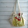 Velká prostorná lněná taška malovaná s máky
