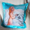 Andělka a ptáček - polštář 50 x 50 cm bavlna