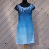 Lněné,  barvené a malované šaty kvetoucí  - 36 -38