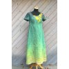 Lněné  barvené a malované šaty  -  velikost 40