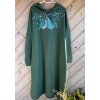 Malované modrozelené šaty s můrou 52 - 54