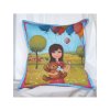 Holčička a balónky - polštář 50 x 50 cm bavlna