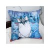 Modrý kocour - polštář bavlna satén