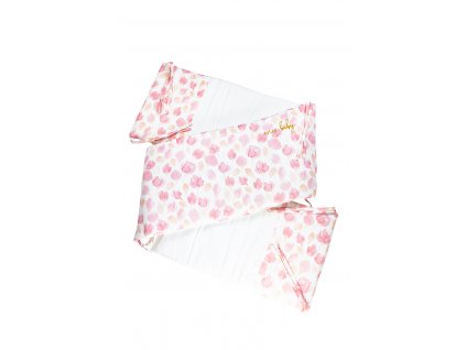 enie baby Mantinel SATINE pink leaves