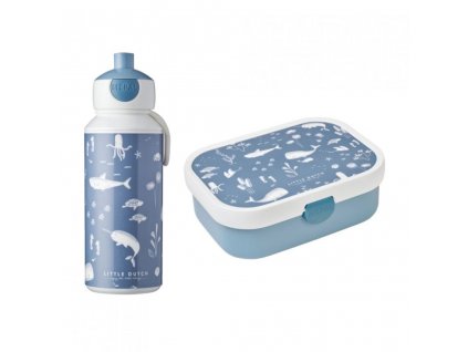 Svačinový set (láhev 400ml+box) Ocean Blue