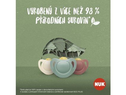 NUK For Nature Latexový dudlík (0-6m.) 2 ks