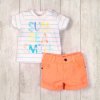 Chlapecký set, tričko a kraťasy, Minoti, SURF 1, oranžová