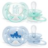 Philips AVENT Šidítko Ultrasoft Premium Text 0-6m chlapec, 2 ks