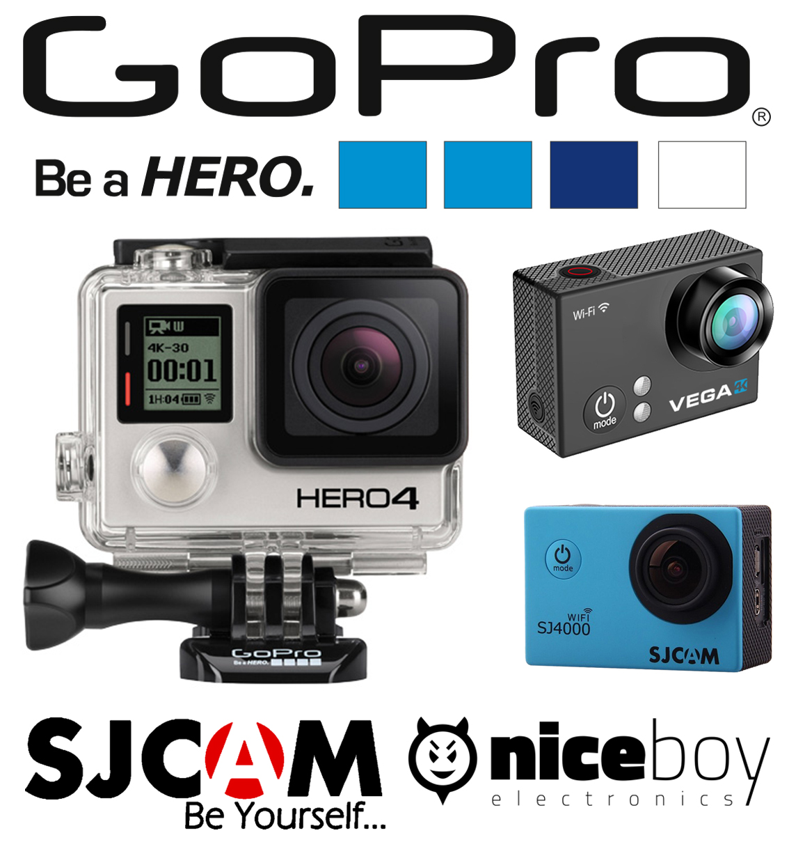 Akční kamery - GoPro™, Sjcam™ a Niceboy®